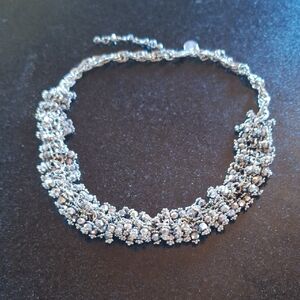 White House Black Market Silver Statement Necklace